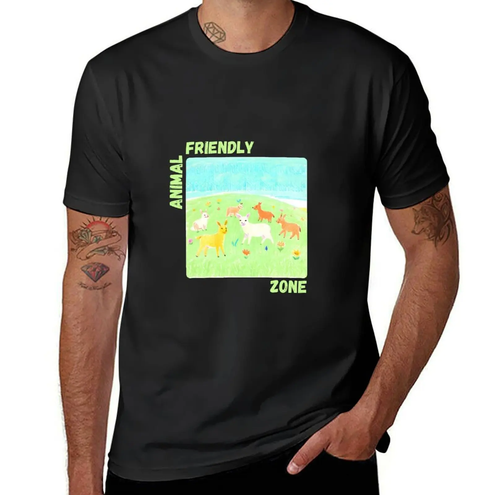 

Animal Friendly Zone T-Shirt quick drying tops black t shirts for men