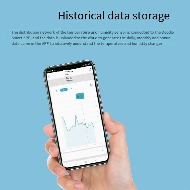 Doodle WiFi inteligente sensor de temperatura e umidade ZigBee termômetro eletrônico bebê celular alarme em tempo real