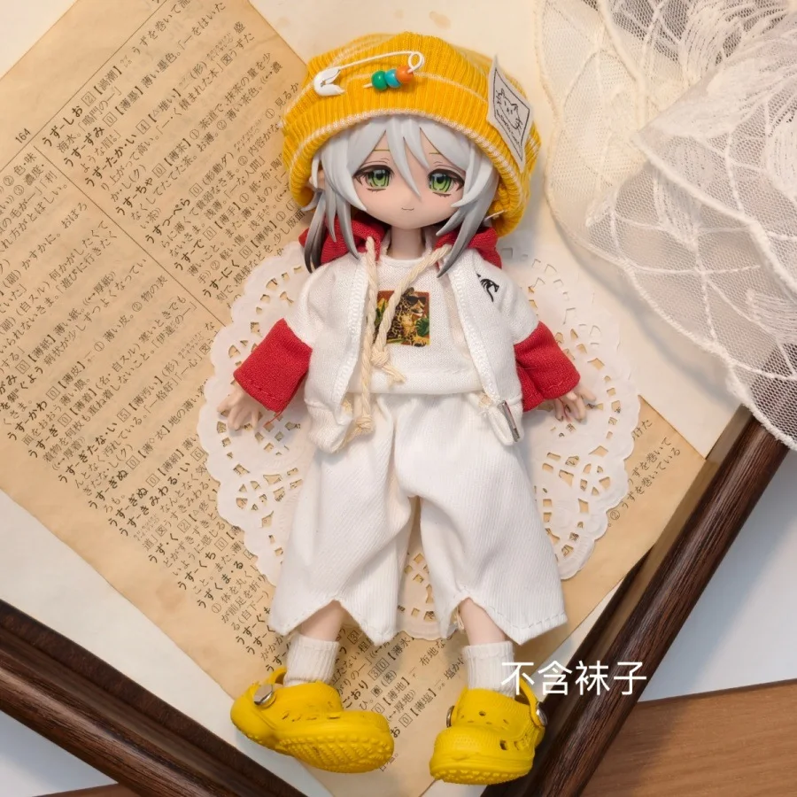 1/8 1/12 Sweet And Cute Pink Rabbit Knitted Headpiece+ Vest + Denim Skirt 22 Styles Fashion Clothes Set For OB11 Doll 11-17 Cm view 6