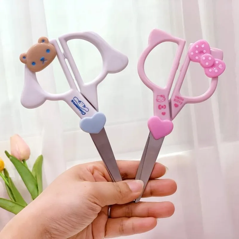 Miniso Sanrio Cartoon Cute Kitty Household Handmade Cutting Scissors Student Hand Account Paper Cutting Paper Unpacking