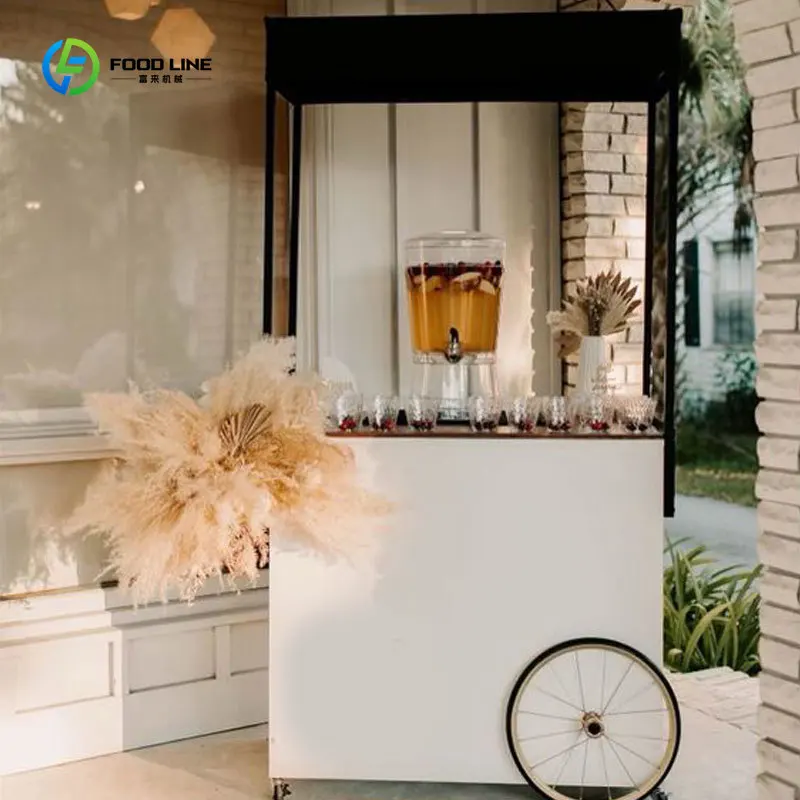 

Customized Cheap Mobile Ice Cream Push Cart Hot Dog Snack Vending Trolley Outdoor Street Fast Food Selling Cart