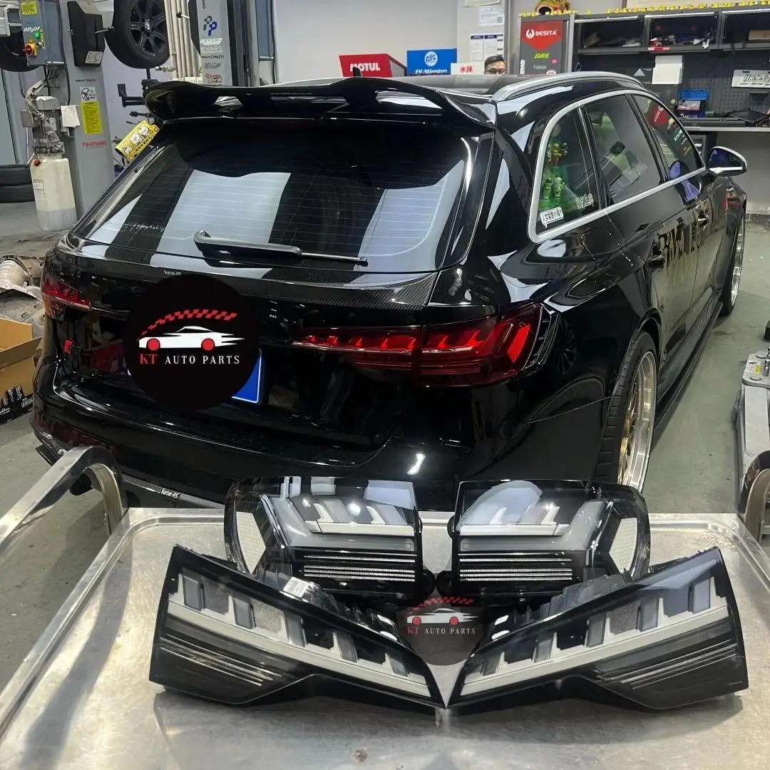 For Audi A4 Avant S4 RS4 Wagon 2020-2025 Venom Style Tail Lights Hand-Modified OEM Core Clear Lens Black Frame for Wagon