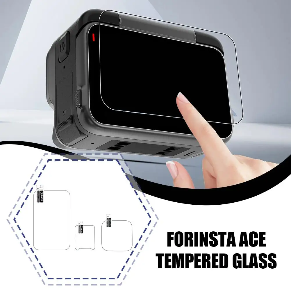 Suitable For FOR Shadow Stone 360 Ace Pro2 Tempered Film For Insta Ace Screen Lens Full Glass Protective Film Y2G6