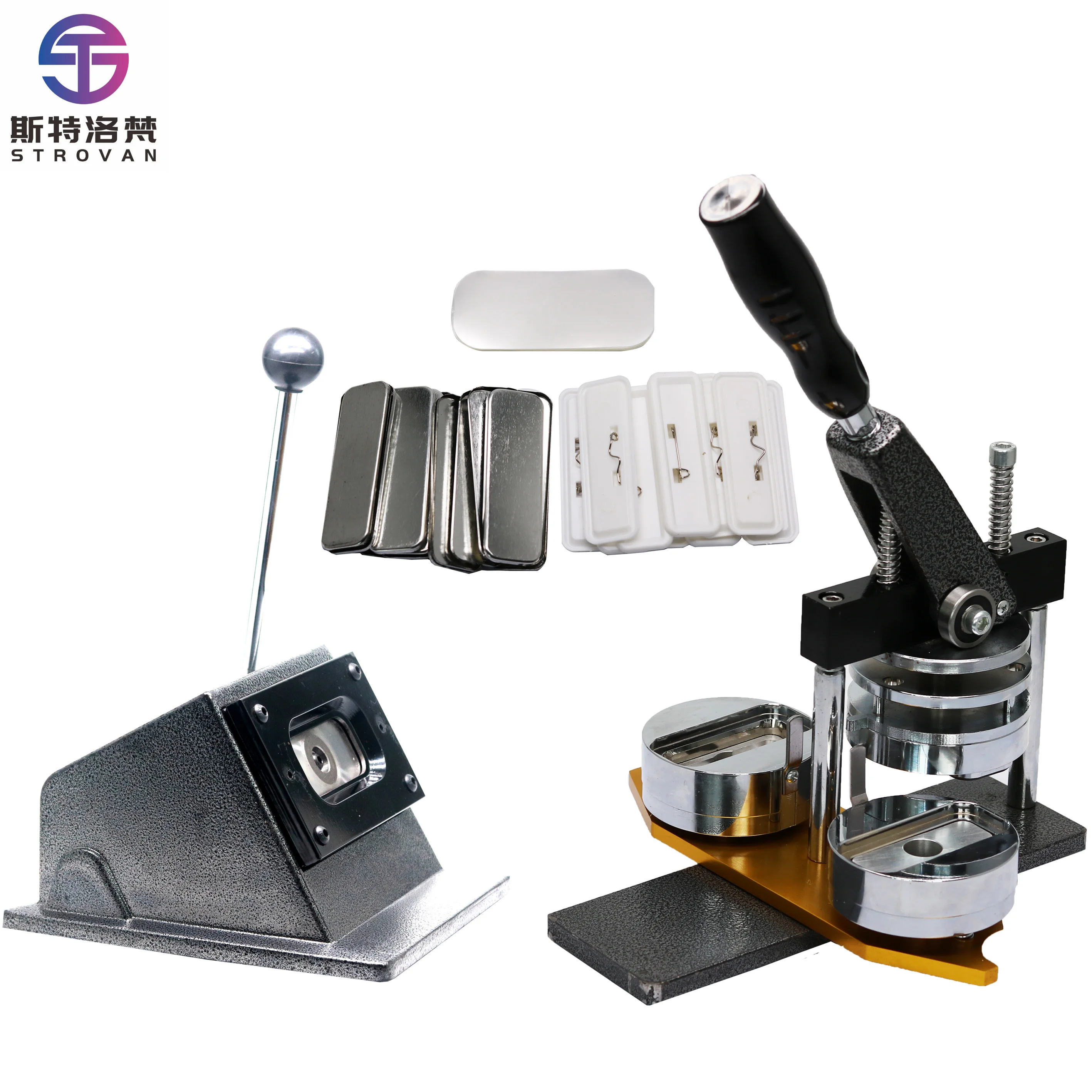 

High Quality Rectangle Badge Making Machine 24*68mm Name Tag Pin Badge Maker Machine Cutter Badges 100 Pieces