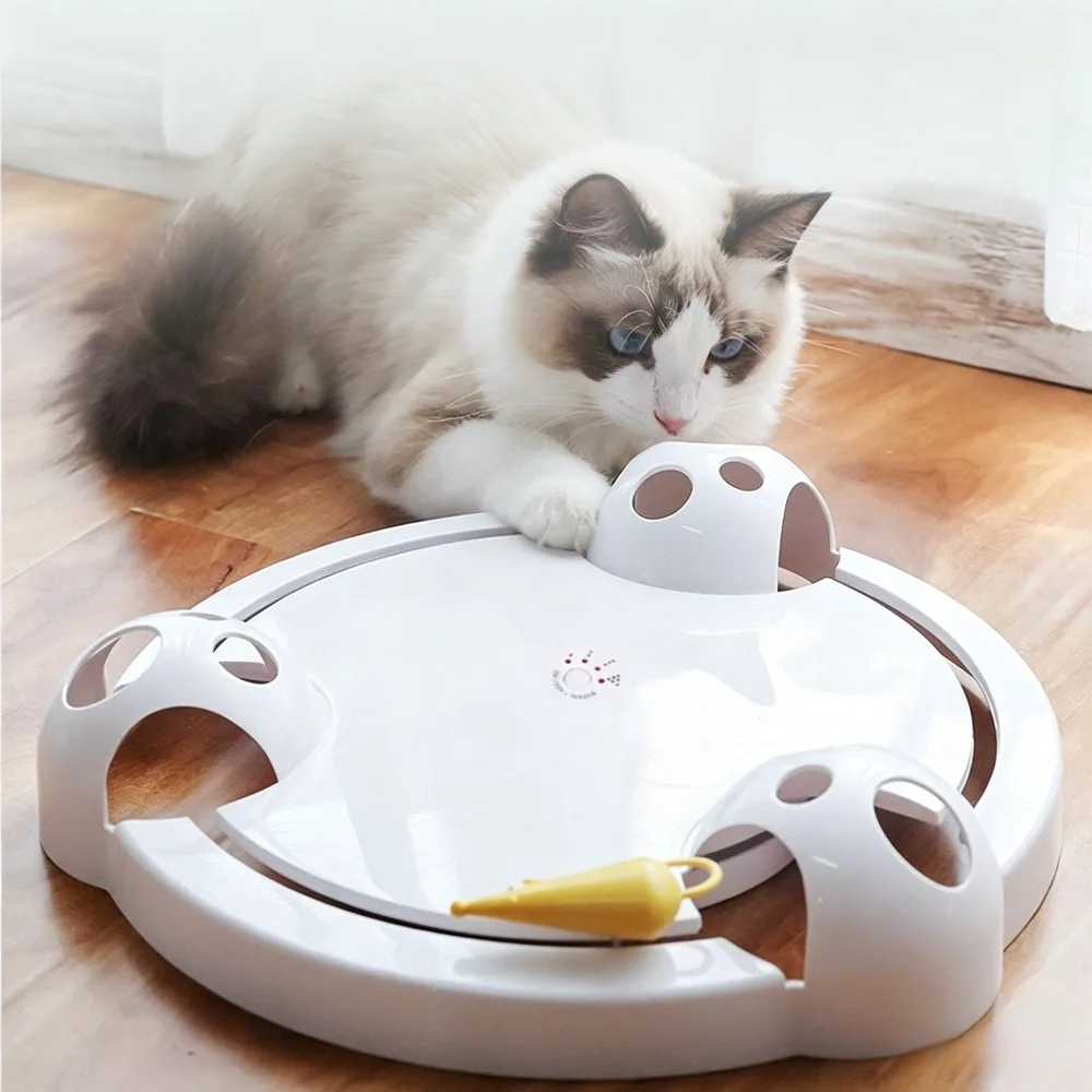 

Interactive Electronic Cat Toy Rotating Mouse Teaser Indoor Automatic Turntable Game for Cats Boredom Relief Pet Products