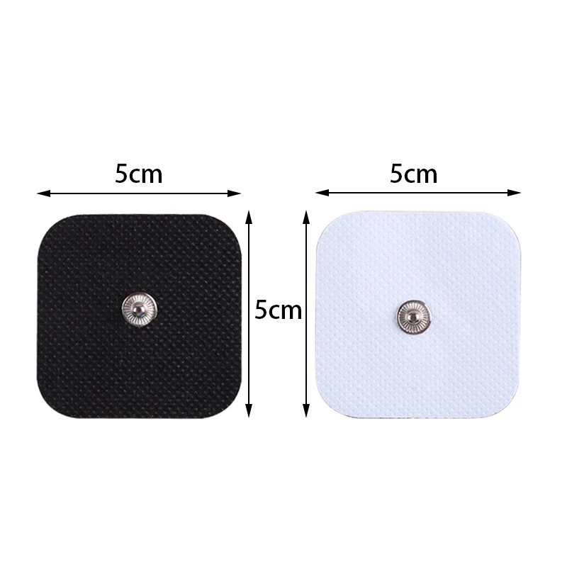 Almohadillas de electrodos para máquina Tens, parches adhesivos reutilizables de acupuntura EMS, accesorios para masajeador muscular corporal, 5x5cm