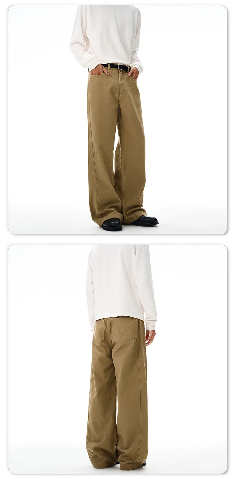 IEFB New Autumn Men's Casual Pants Solid Color Simple Straight Trousers All-match Wide Leg Loose Male Bottom Cleanfit 9W4276