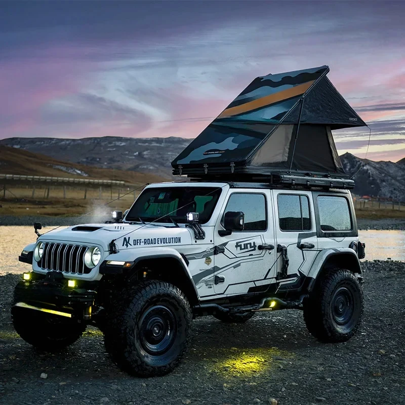 Offgrid Ultra-Thin Den Automatic Pop-Up Triangle Aluminum Hard Shell Offroad Car Roo Leak-Resistant