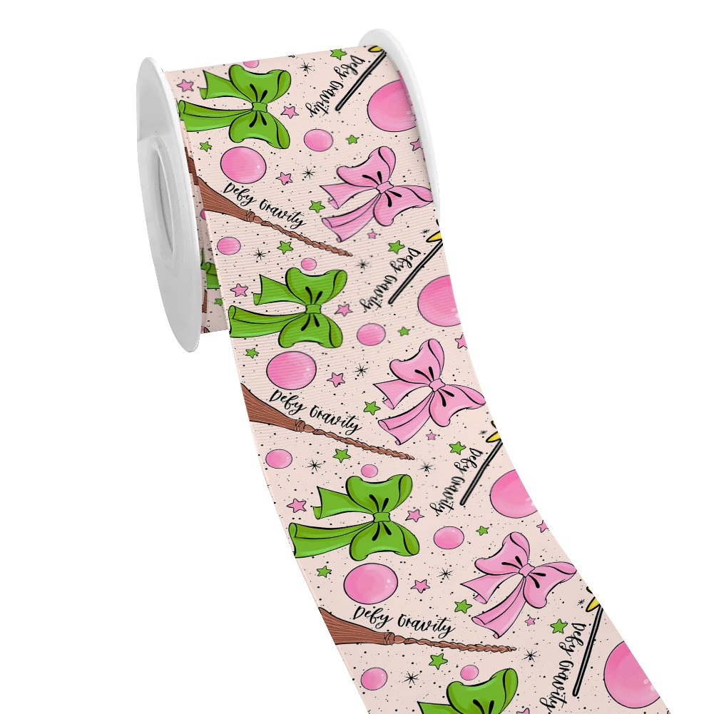 ديزني الكرتون جديد الشريرة غليندا و Elphaba Grosgrain الشريط لتغليف الهدايا DIY بها بنفسك الخياطة الفن 10 ياردة شريط من الساتان