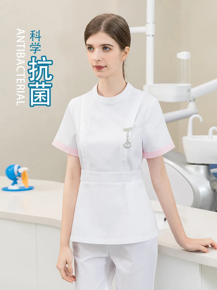 

Nurse dress short sleeve female long sleeve summer round neck separate body suit beauty parlor oral dental hospital nurse work