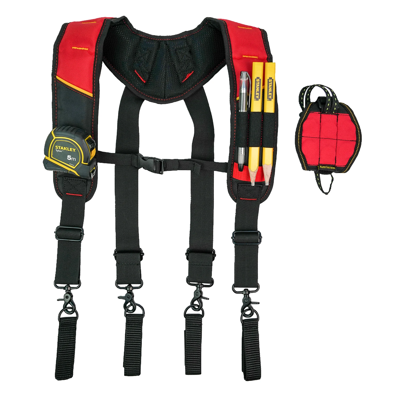 KUNN Tool Belt Suspenders for Men with Magnetic Wristband,Heavy Duty Work Suspender