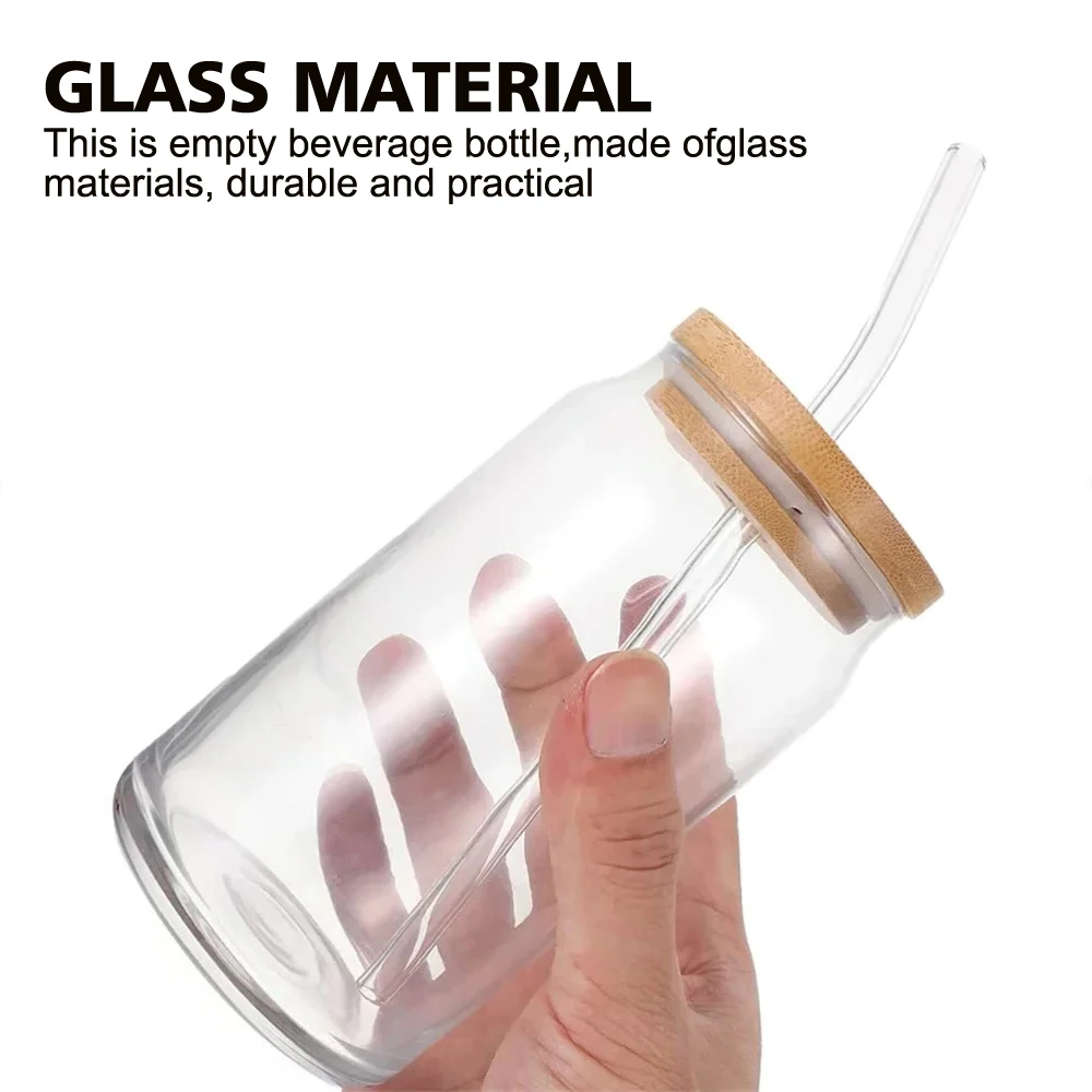 350ML/550ML Straw Glass Cup with Sealing Lid Leakproof High Borosilicate Glass Milk Water Drinking Mug Juice Cocktail Cup