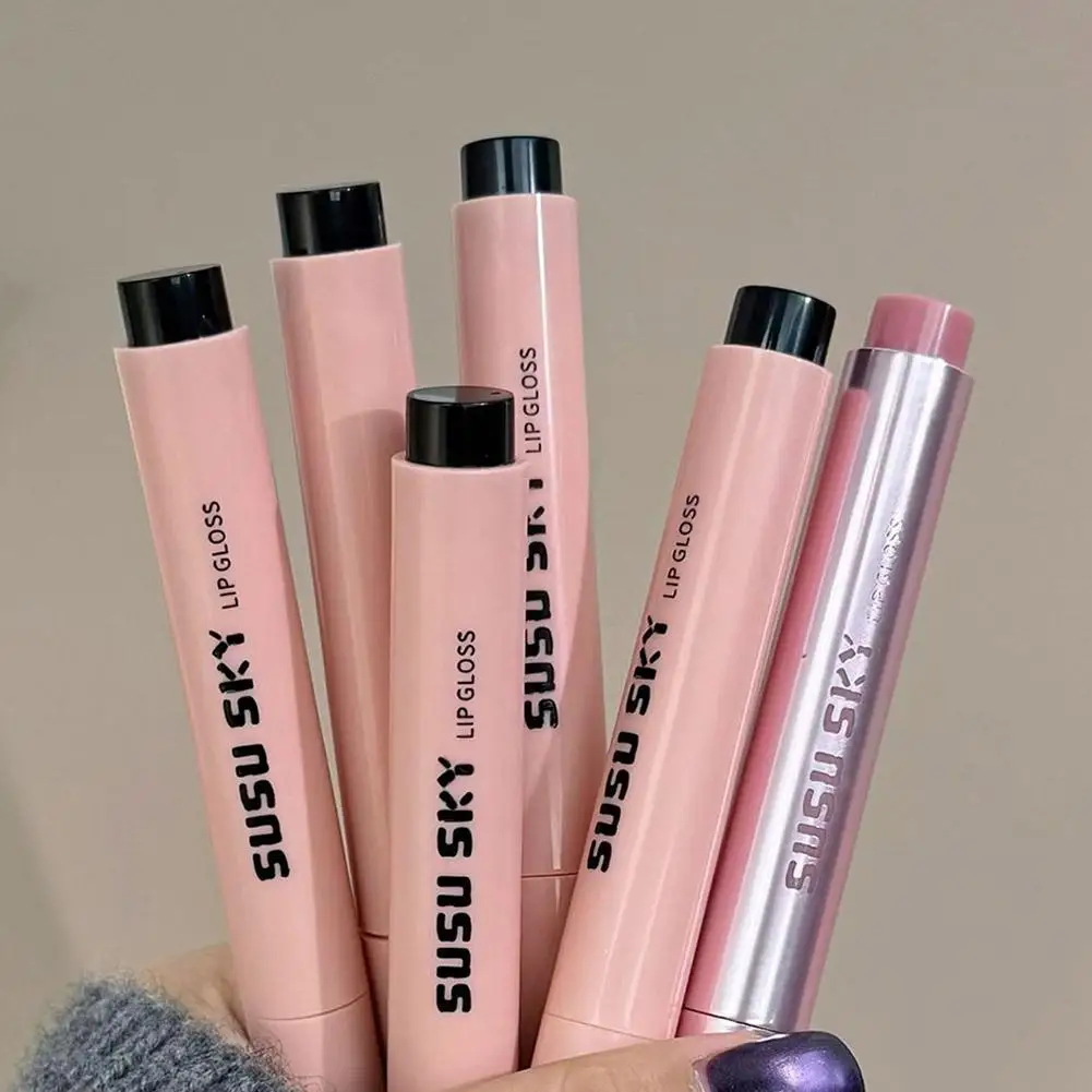 ベルベット光沢のある口紅ノンスティックカップ韓国ブラウンリップグロス汚れ防止長期持続ウォーターライトスモーキーグレーバイオレット口紅1個