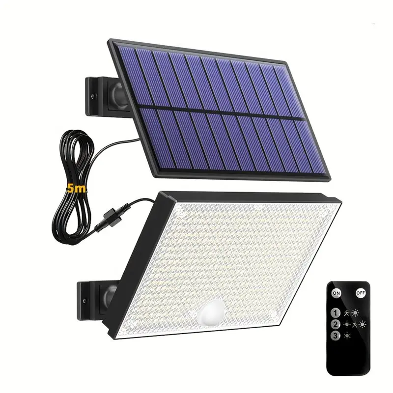 Solar Powered Outdoor Lights 400LED Remote Control Security Light Motion Sensor Waterproof Solar Wall Lamp Garden Illumination