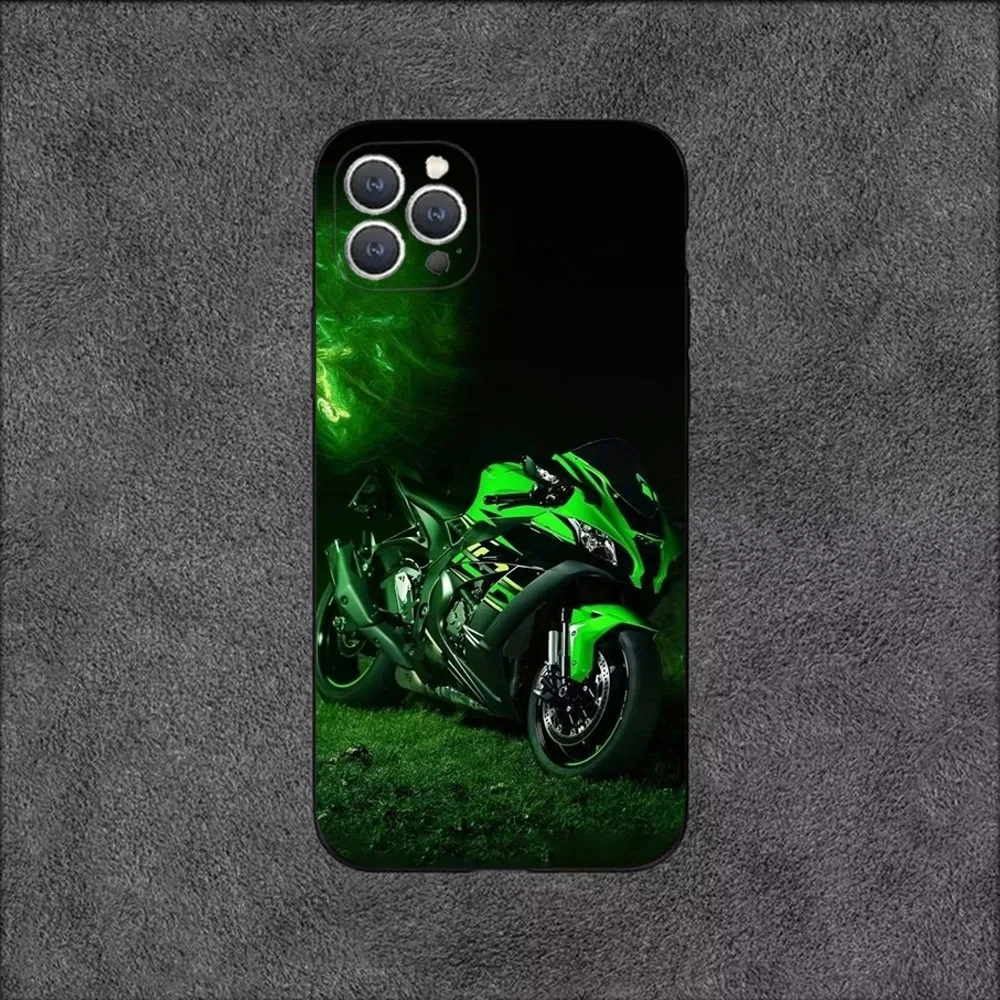 K-Kawasakis Car  Phone Case For iPhone 16,15,14,13,12,11,Plus,Pro Max,XS,X,XR,SE,Mini,8,7 Soft Silicone Black Cover