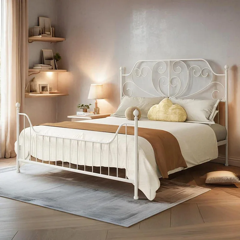 French retro wrought iron bed double bed European and American style princess household small apartment