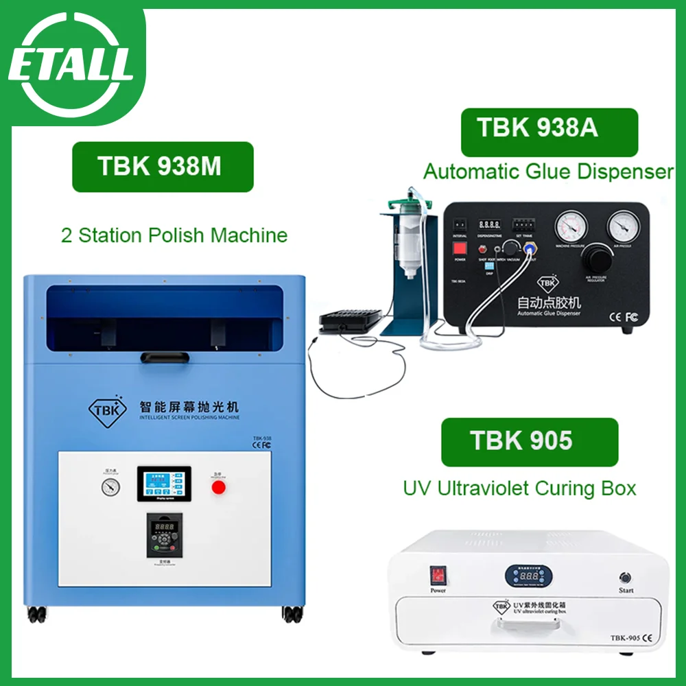 TBK 938M 2 Station Grinding Polisher LCD Screen Repair Machine Intelligent Polishing Machine for Mobile Screen Scratch Repair