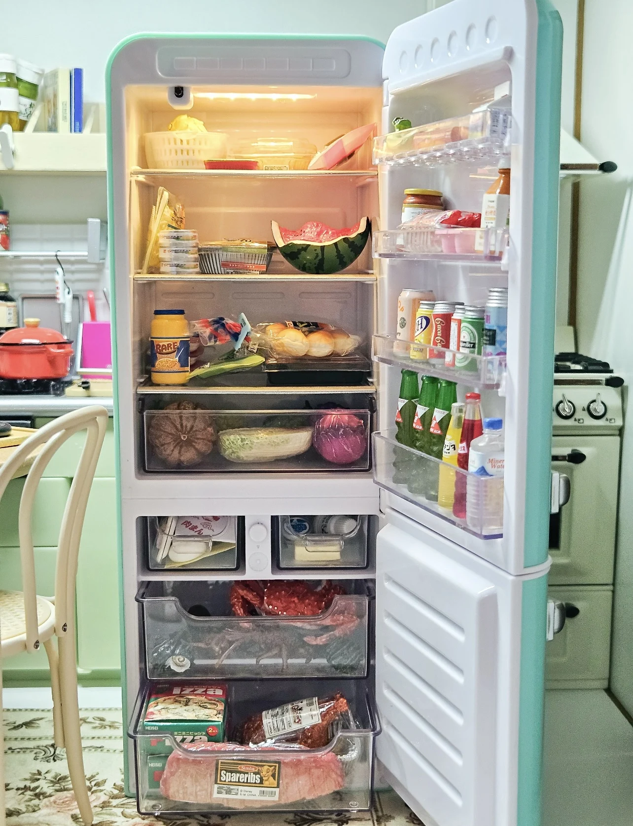 Mini Brands Fill The Fridge Blind Box Miniature Food Collectible Toys Mini Refrigerator Playset Kids Birthday Gift - view 4