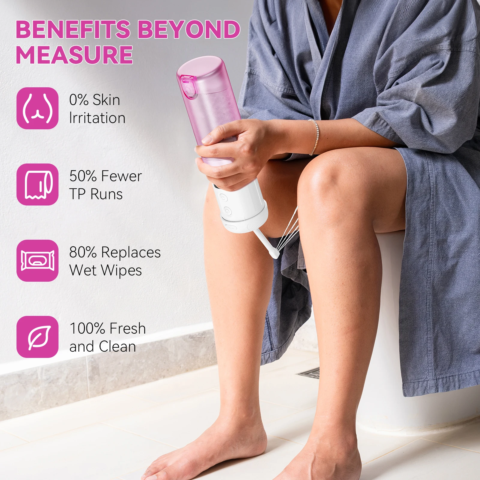 B10-P Factory جديد المحمولة السفر بخاخ بيديت كهربائي 5 طرق ميزة نوع-c قابلة للشحن مريحة بيديت المنزل على الاستخدام