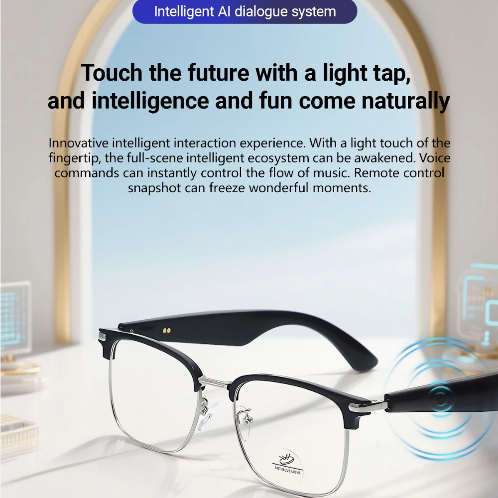 

GY600 smart glasses Wireless Translation Anti Blue Light Glasses Voice Remote Control Music Eyewear Waterproof Eyeglasses
