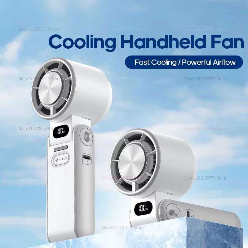 

Складной перезаряжаемый ручной вентилятор, портативный мини-воздушный охладитель 3600 мАч, бесшумный бесступенчатый турбо-ветер для путешествий на открытом воздухе, кемпинга, мероприятий