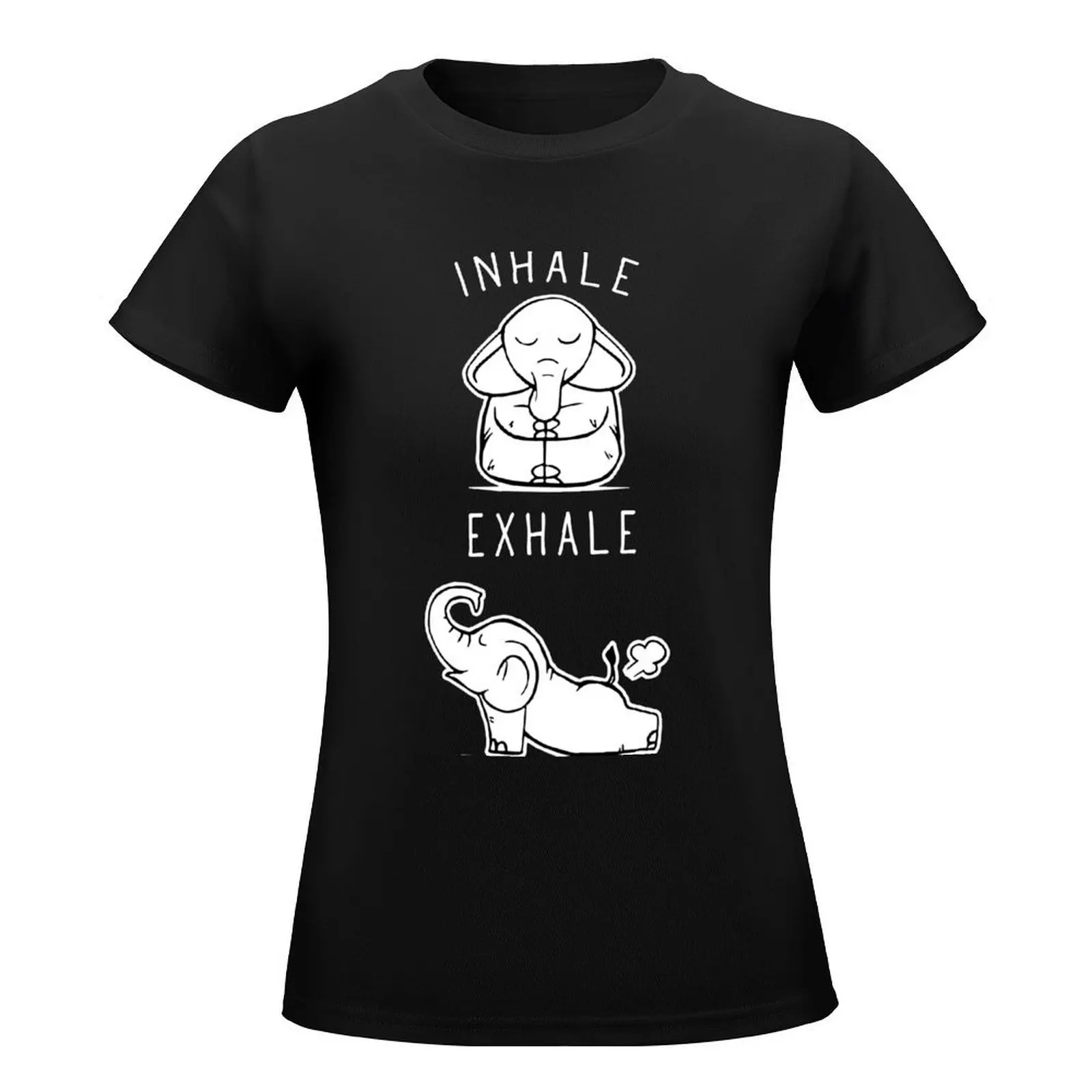 Funny Elephant Inhale Exhale Yoga T-Shirt tops cute clothes anime clothes cute tops t-shirt dress for Women plus size