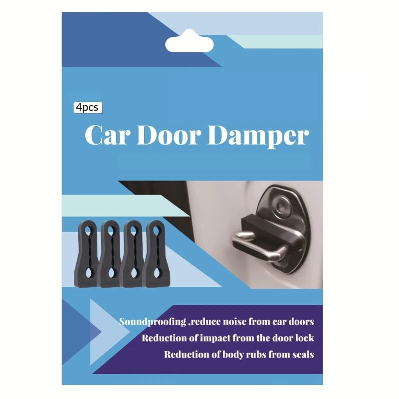 4Pcs/Set Car Door Damper Rattling Screaks Soundproof Deaf Seal Car Door Lock Sound Deadener Damper Buffer Auto Accessory