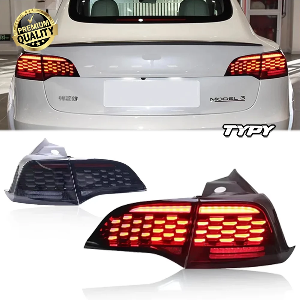 

Car Tail Lamp For Tesla Model 3/Y 2019-2022 Upgrade Modified to New Dynamic Turn Signal Car LED Taillight Assembly