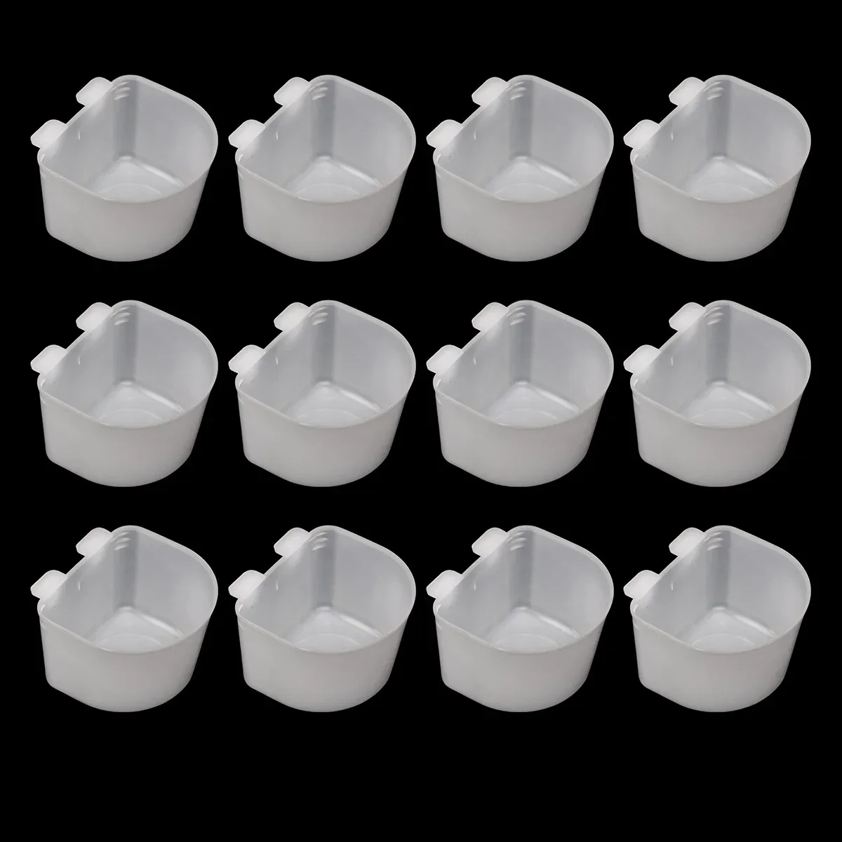 

12Pcs Quail Parrot Feed Water Bowl Bird Drinker Practical Water Food Cup Bowl for Small Bird Feeder Waterer Clip