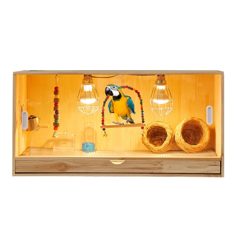 

Wooden Pet Cage With Acrylic Door Chicken Coop And Pigeon Cage For Birds And Pigeons