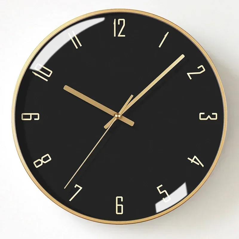 Nordic Silent Black Wall Clock Quartz Simple Living Room Watch Mechanism Creative Modern Decoration