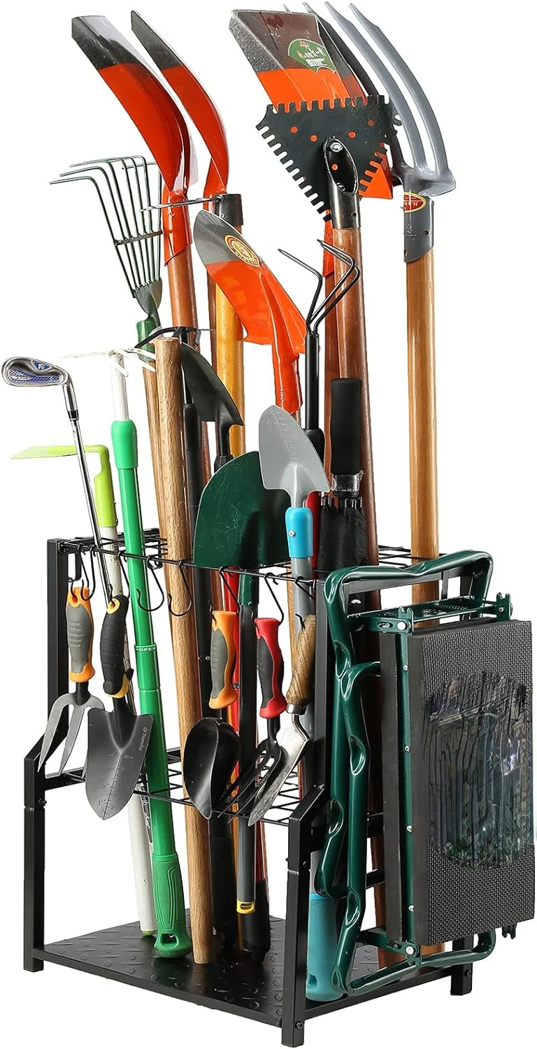 Garden Tool Organizer Heavy Duty,Yard Tool Tower Rack,Garage  Organization for Long Handle Tools,Rake,Brooms,Extra  for Small Sh