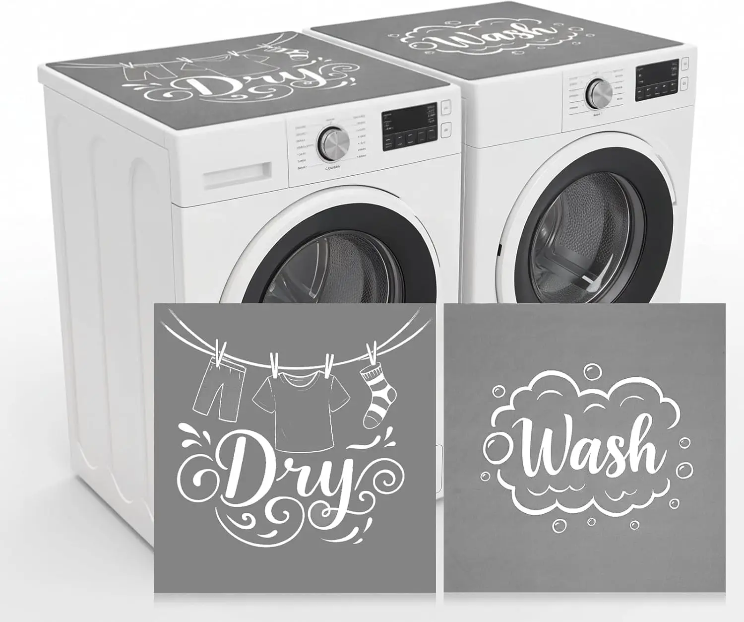 

2 шт. Нескользящие быстросохнущие коврики для стиральных и сушильных машин, 27'' x 27'' (68.5x68.5 см) из диатомитовой резины для прачечной и кухни