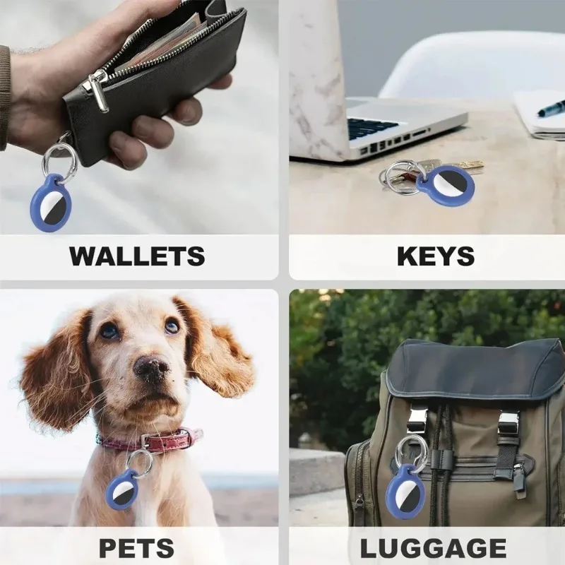Cover For Apple Airtag Case With Keychain Hard PC Anti-scratch Sleeve Anti-lost Protective Cover For Pets Luggage Wallet Bag
