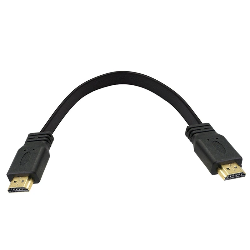 30CM 1.4V HDMI-compatible Extension Cable Flat Cable Elbow 90 Degree Male to Male HD Extension Cable Supports 3D 1080P