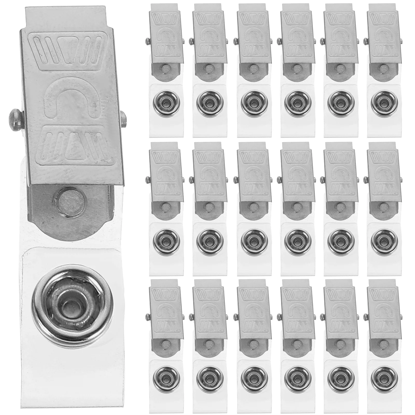 

100pcs Badge Holder Clip Iron Pvc Lightweight Serrated Alligator Clip For Name Tags Nurses Office Workers Trade Shows