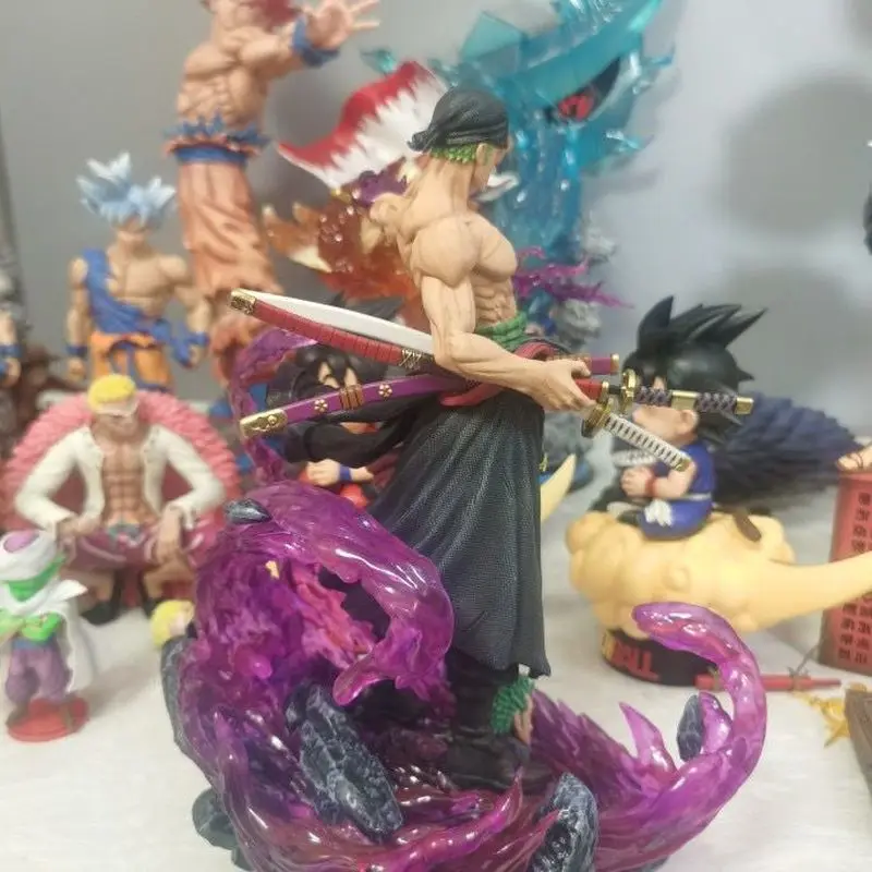 Nuevas figuras de Anime de una pieza de 30cm, figura de acción de Roronoa Zoro, estatua de Pvc de doble cabeza, decoración, modelo coleccionable, juguete para regalo