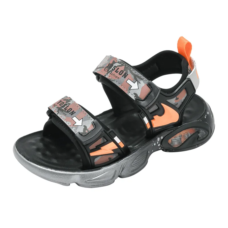 

2026 New Summer Kids Sandals for Boys Soft Sole Fashion Casual Printed Beach Shoes for Little Boys