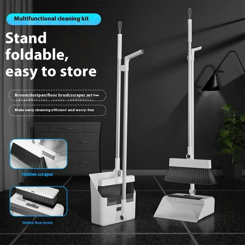 

Комбинированный набор метлы 4 в 1, совок для метлы, щетка для пола, многоцелевой инструмент для чистки для домашнего коммерческого использования