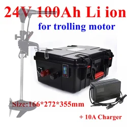 24v 100ah Li-ion battery pack 24V lithium battery pack 100Ah waterproof battery rechargeable for boat motor,inverter