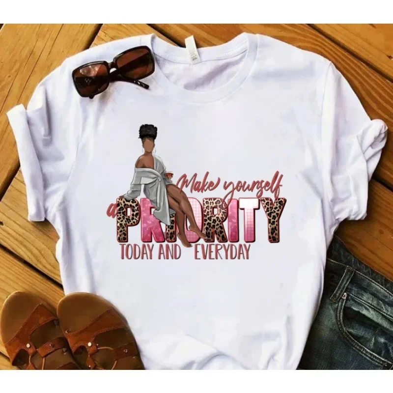 

Fashion Cute Cartoon Girl Letter-printed Short Sleeve Top for Women T-shirt Harajuku Graphic T Shirts Women Clothing Aesthetic