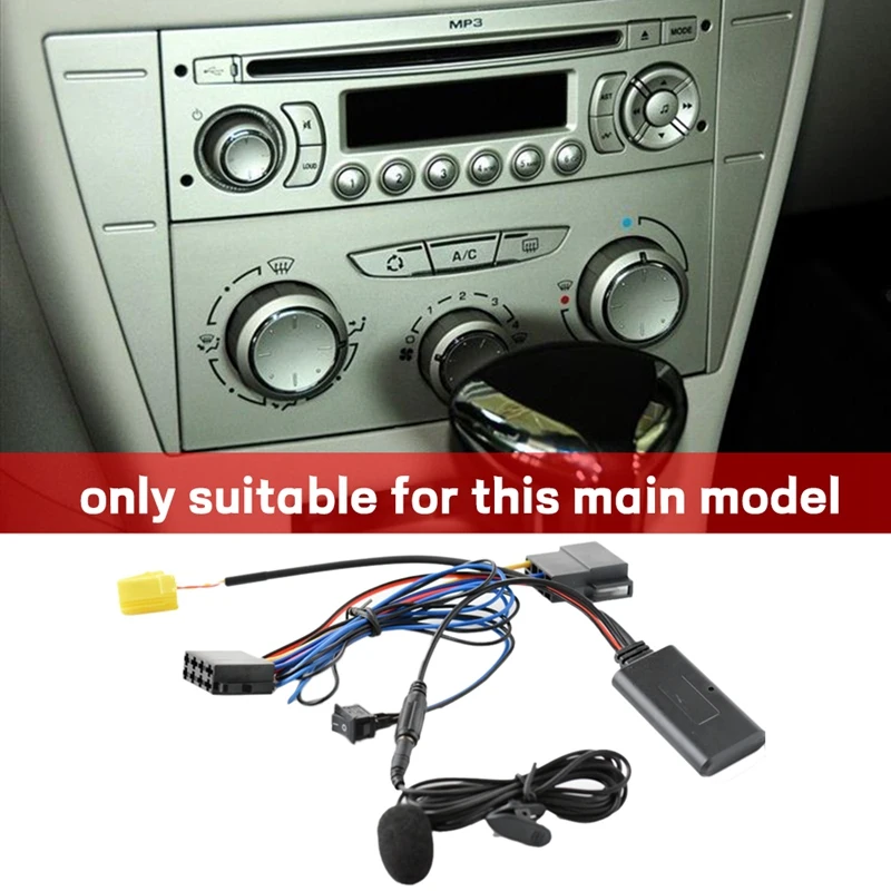 Car Bluetooth 5.0 AUX Cable Adapter+MIC For Peugeot 307 308 206 207 For Citroen Elysee/C4