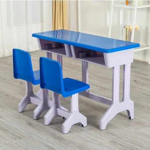 Ensemble de Table d'entraînement pour enfants de la maternelle, Tables d'étude en plastique pour enfants, bureaux et chaises scolaires, Tables doubles en plastique et acier