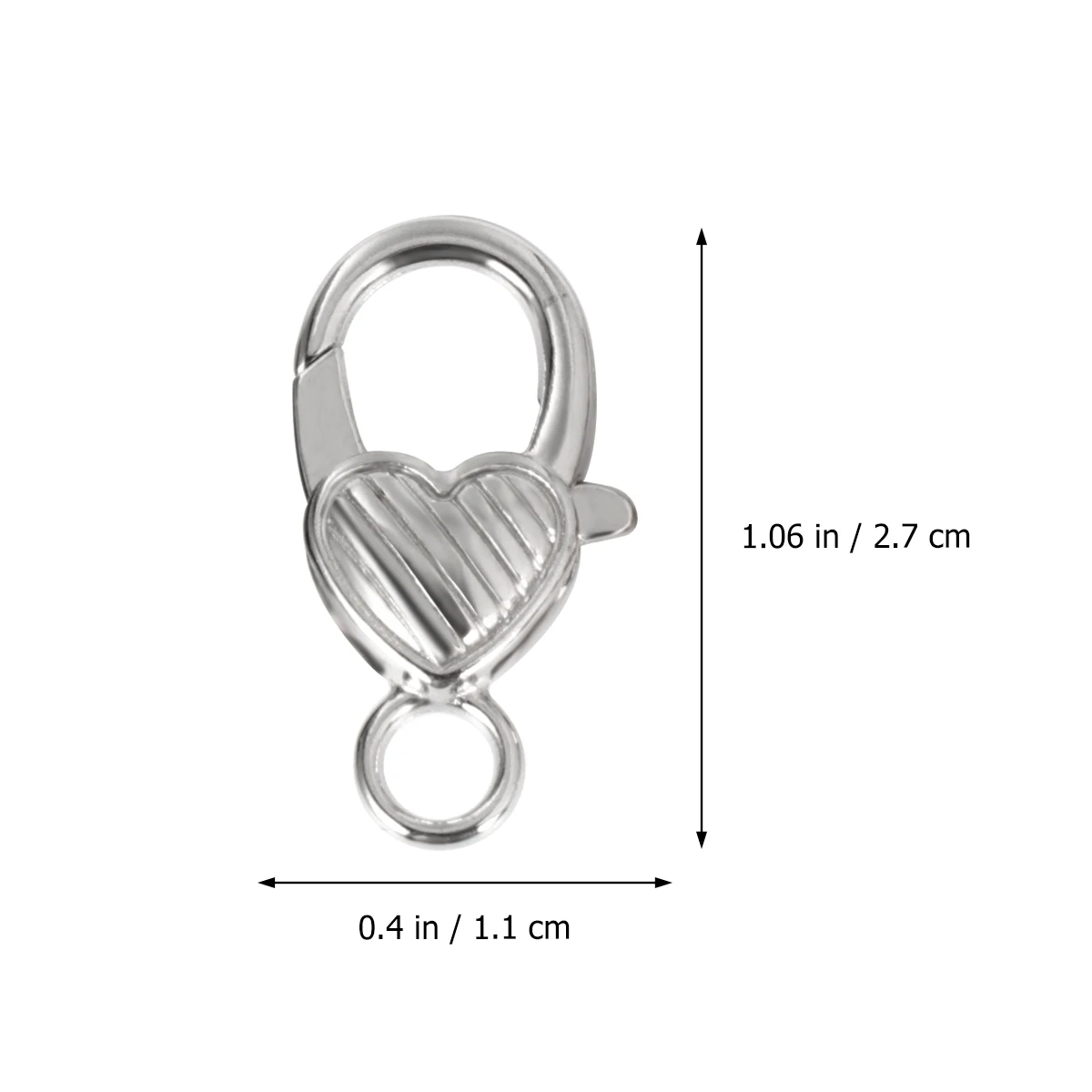 

10 Pcs Bracelet Lobster Clasp Accessories Necklace Heart Keychain Silver Alloy Claw Clasps