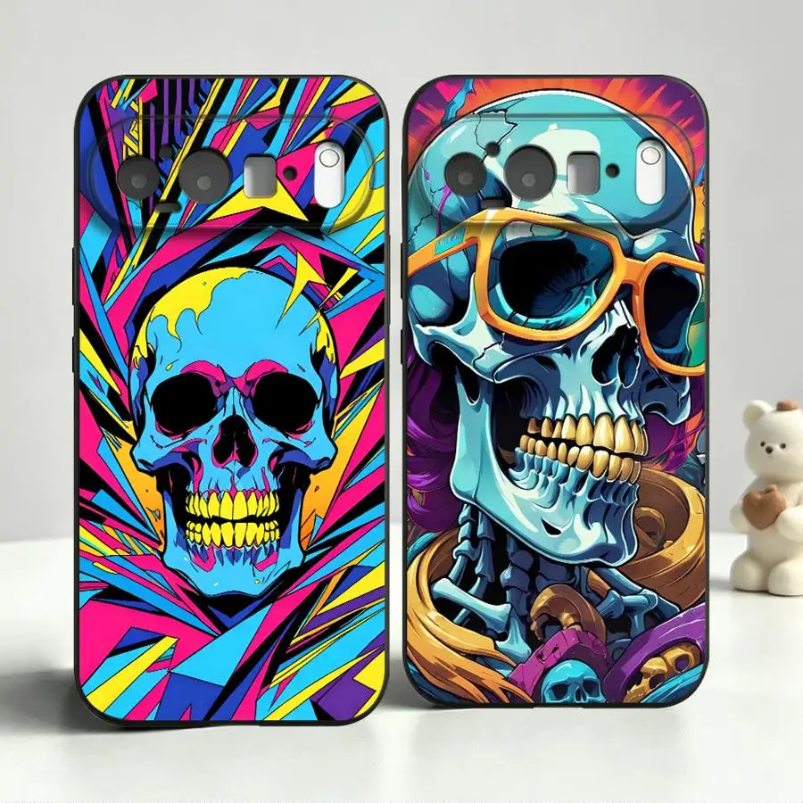 Neon Pop Art Skull Case for Google Pixel 10A 6a 7a 6 7 8 Pro 10 9 Pro XL 8a 9a Funda Phone Cover view 2