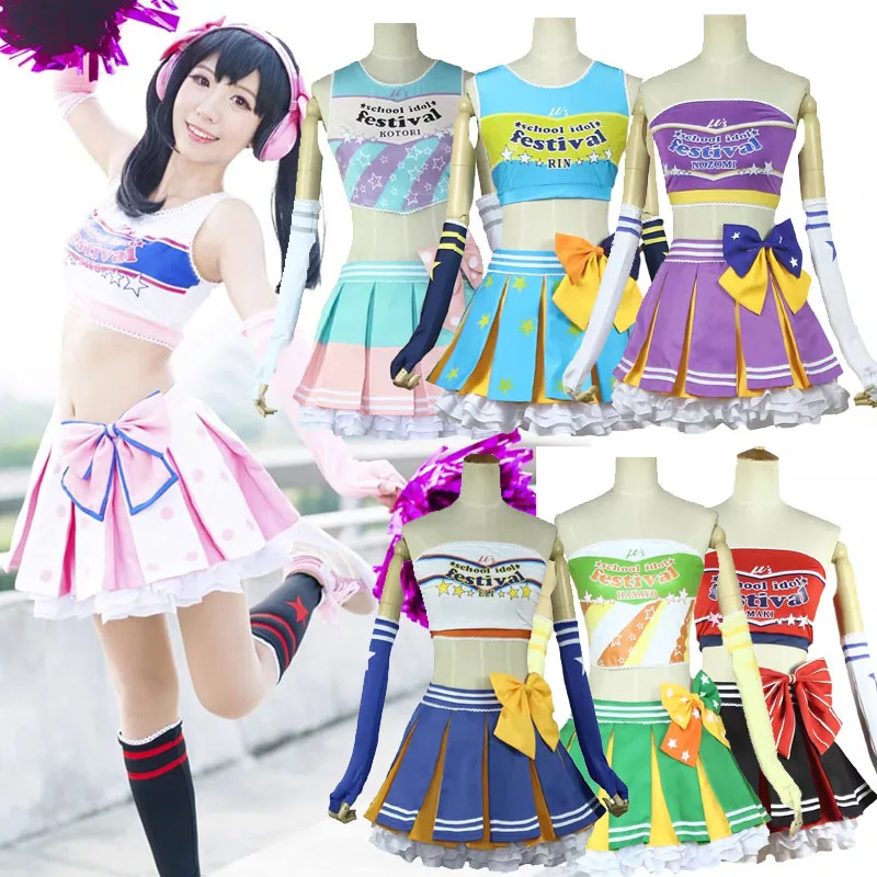 

Спортивное платье болельщиков Love Live School Girls October, 9-персонаж Ядзава Нико Хонока Котори Нозоми, наряды, костюмы для косплея