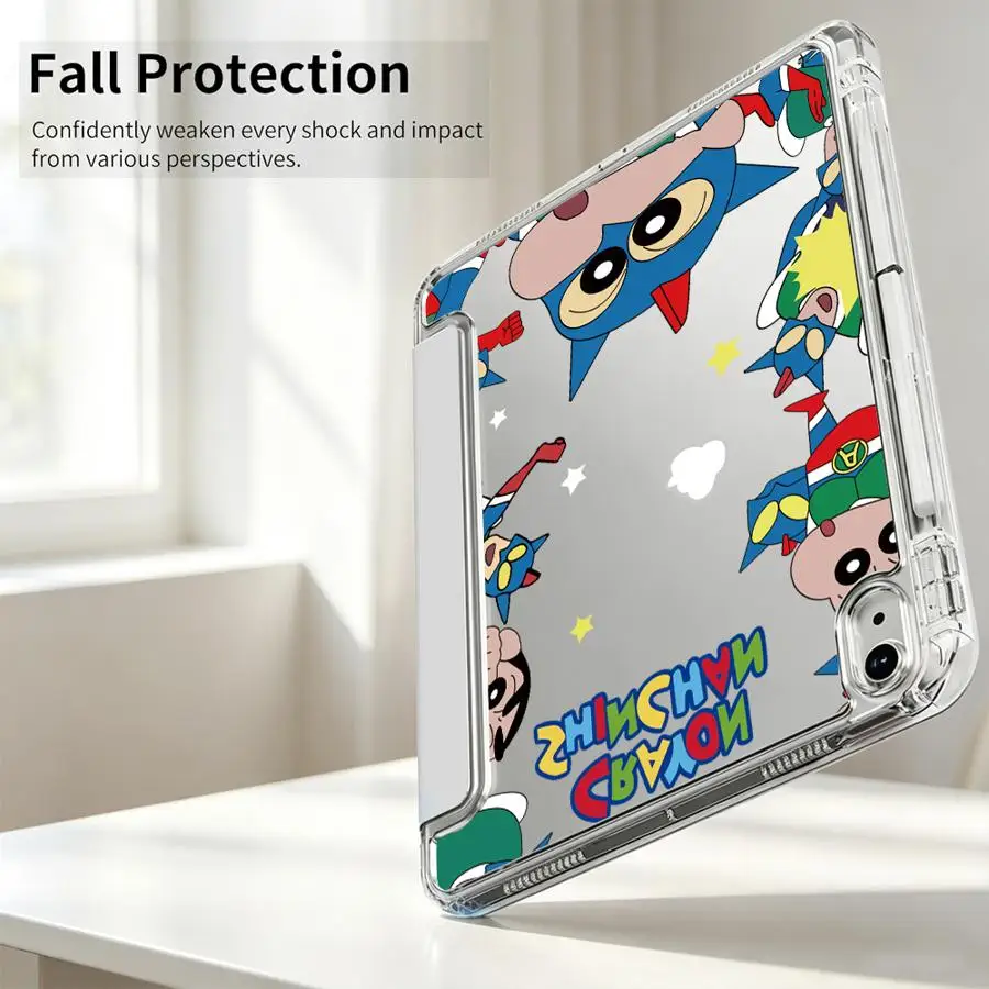Tablet Case For Samsung Galaxy Tab A11 S10 Lite S8 S7 FE A9 Plus S9 Plus A8 With Pen Slot Cover C-Crayon S-Shinchan Funny