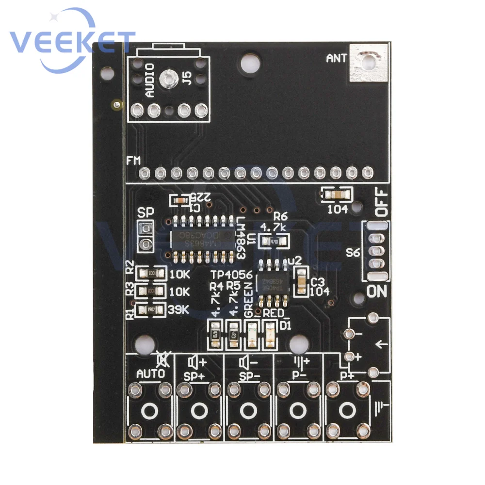 Radio FM Digital de 3V-5V, Kits electrónicos de bricolaje, pantalla LCD, estabilizador de frecuencia de cristal de cuarzo, placa PCB de 50-18KHz