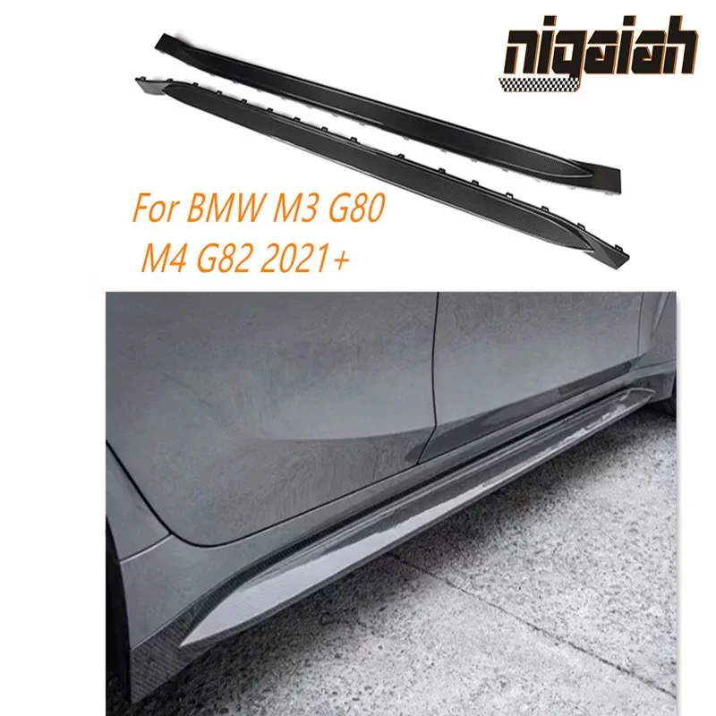 Original model Dry carbon fiber side skirt for BMW M3 G80 M4 G82 G83 2021+ automotive side skirt extension body kit