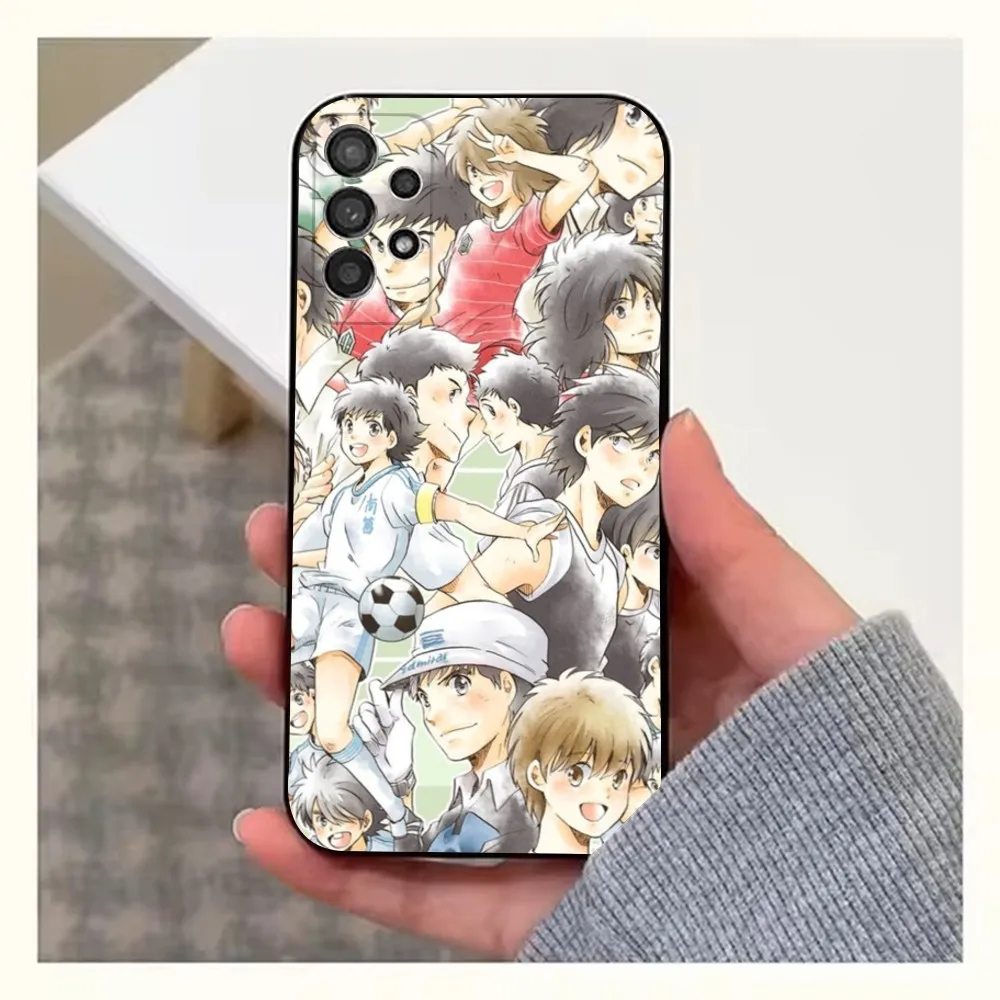 Anime C-Captain Tsubasas Phone Case For Samsung S25,S24,S23,S22,S20,S21,S10,Ultra,Plus,Lite,FE,Soft Silicone Black Cover